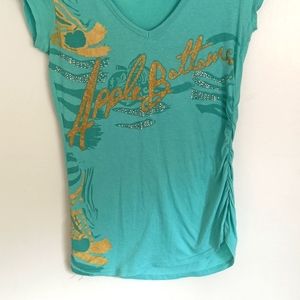 Apple Bottoms Jeweled Teal & Gold Top